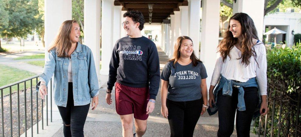 saint mary's college finance club students walking down