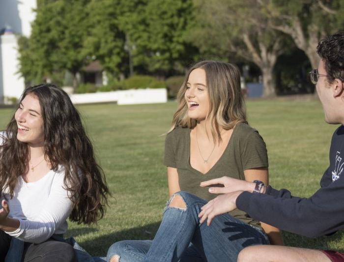 Saint Mary's Students on Chapel Lawn